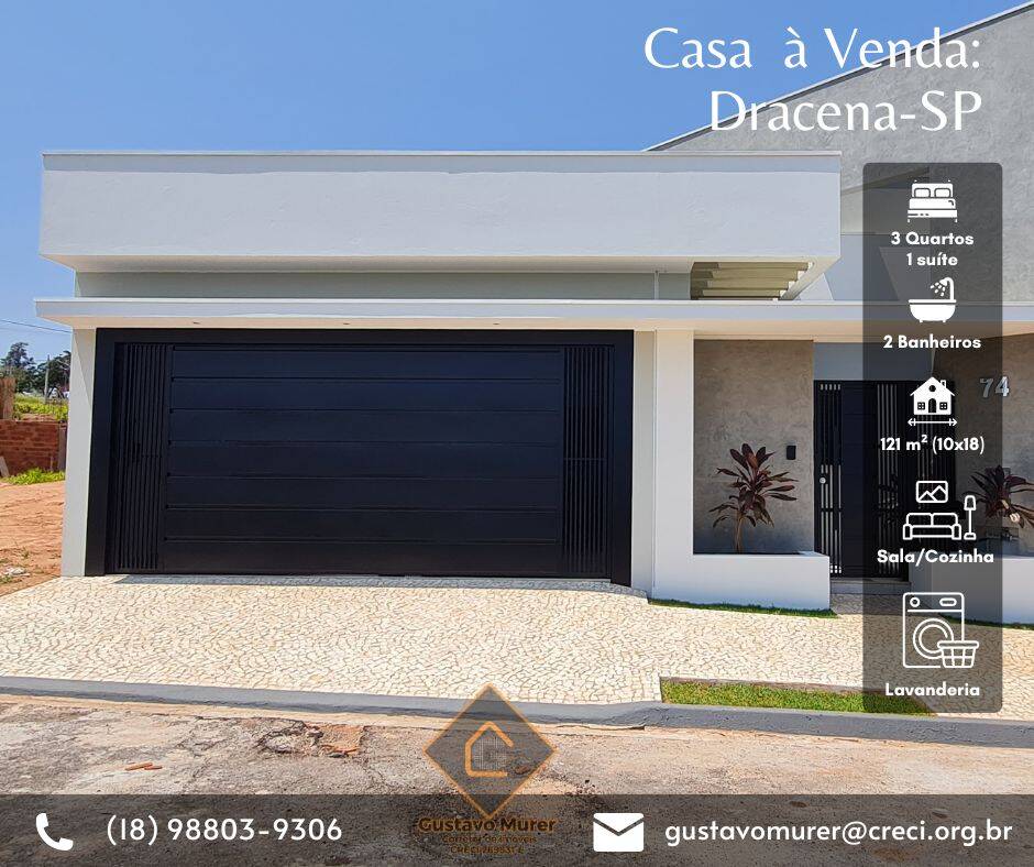 #1054 - Casa para Venda em Dracena - SP