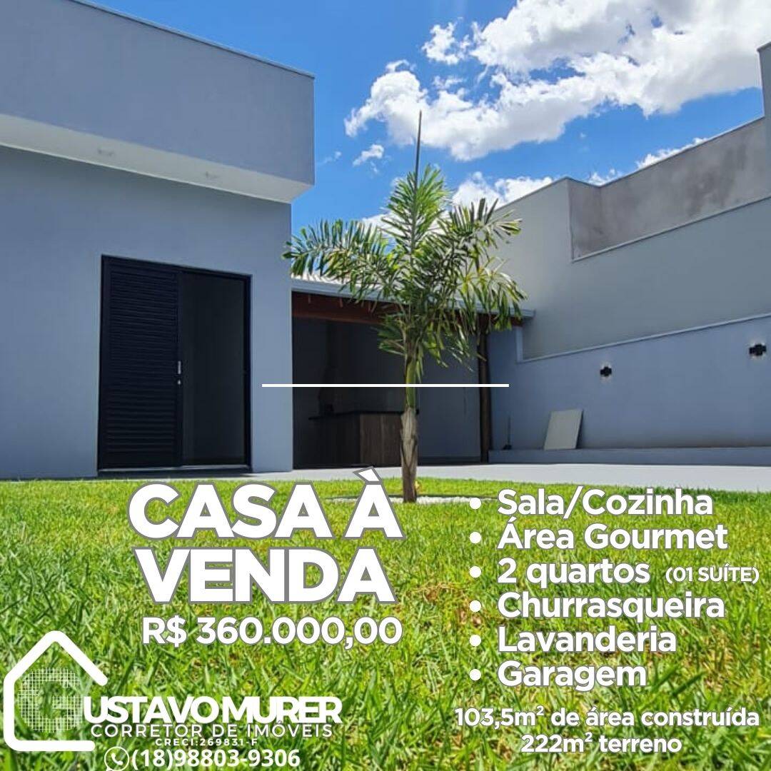 #1133 - Casa para Venda em Dracena - SP