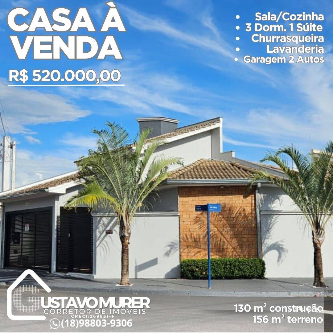 #1141 - Casa para Venda em Dracena - SP