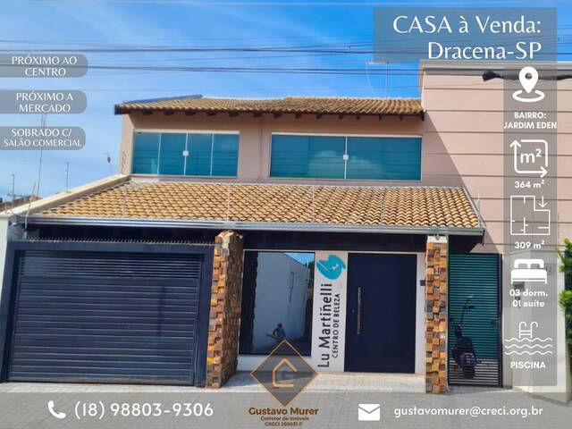 #1026 - Casa para Venda em Dracena - SP - 1